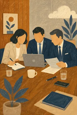 Collaborative Business Meeting at Conference Table