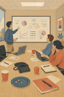 Candid Business Team Meeting at Conference Table