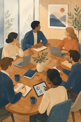 Ethical Business Team Meeting at Conference Table