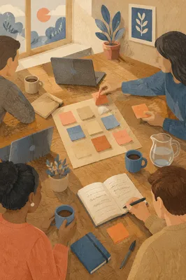 Collaborative Business Meeting Around Conference Table