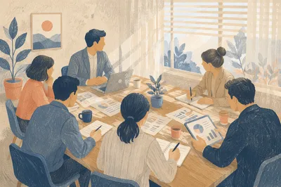 Collaborative Business Meeting at Conference Table