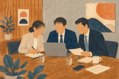 Collaborative Business Meeting at Conference Table
