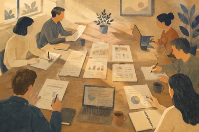 Focused Business Team Around Conference Table