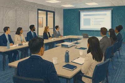 Documentary Business Team Meeting in Conference Room