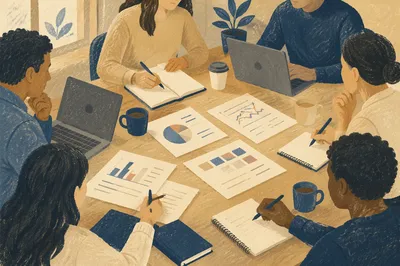 Collaborative Team Meeting at Conference Table