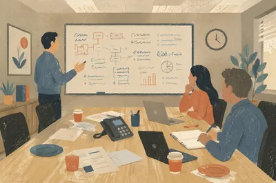 Candid Business Team Meeting at Conference Table