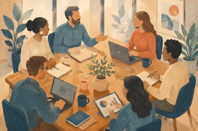 Ethical Business Team Meeting at Conference Table