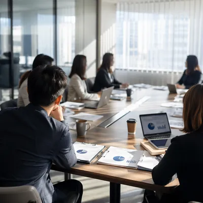 Collaborative Business Meeting at Conference Table