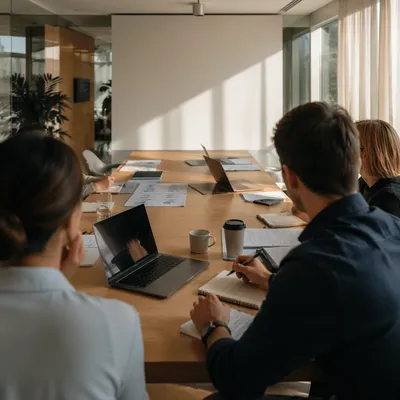 Collaborative Business Meeting in Modern Office