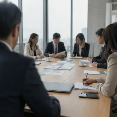 Focused Business Team Meeting at Conference Table