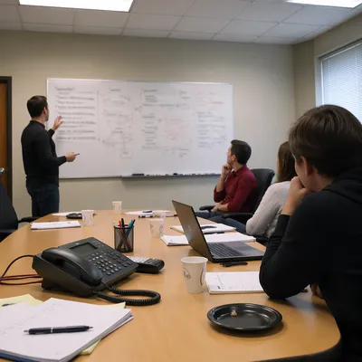 Candid Business Team Meeting at Conference Table