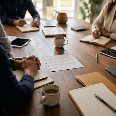 Collaborative Business Meeting in Morning Light
