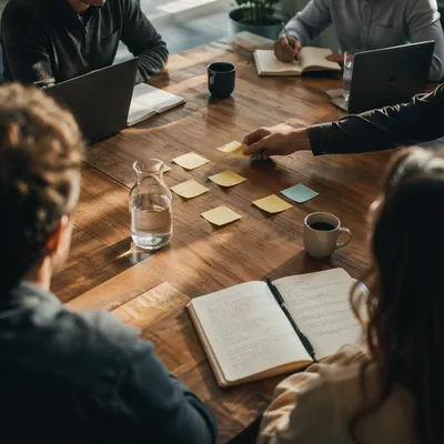Collaborative Business Meeting at Conference Table