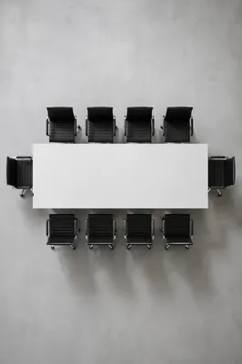 Minimalist Overhead Business Conference Table