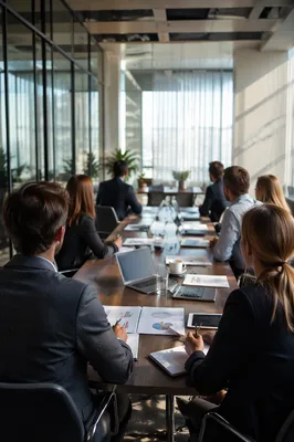 Focused Business Team Meeting at Conference Table