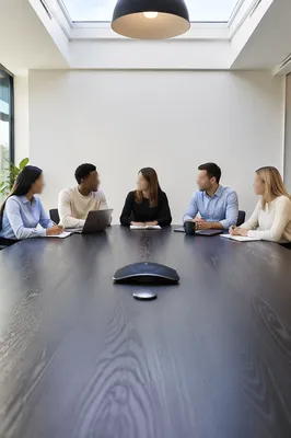 Modern Business Team Meeting at Conference Table