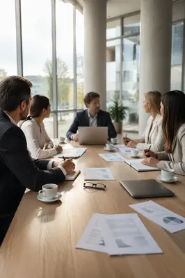 Collaborative Business Meeting at Conference Table