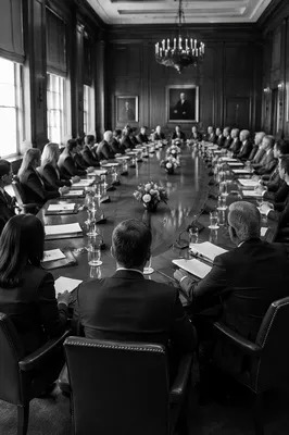 Formal Business Team Meeting in Historic Boardroom