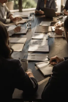 Focused Business Team Reviewing Conference Reports