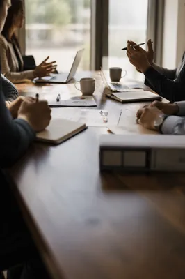 Collaborative Business Meeting at Conference Table