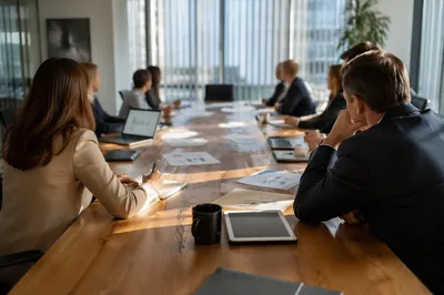 Collaborative Business Meeting at Conference Table