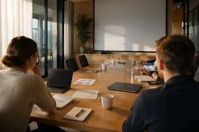 Collaborative Business Meeting in Modern Office