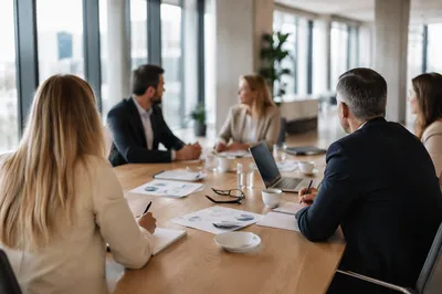 Business Team Meeting at Conference Table