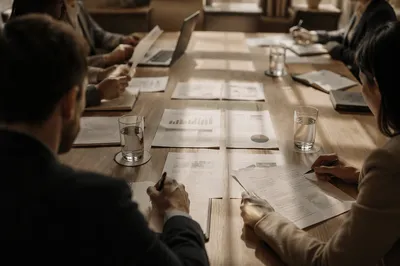 Focused Business Team at Conference Table