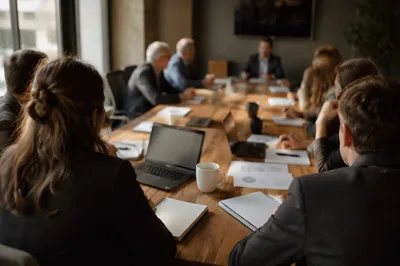 Collaborative Business Team Conference Table Meeting