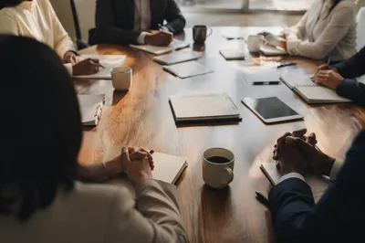 Collaborative Business Meeting in Morning Light