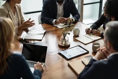 Ethical Business Team Meeting at Conference Table