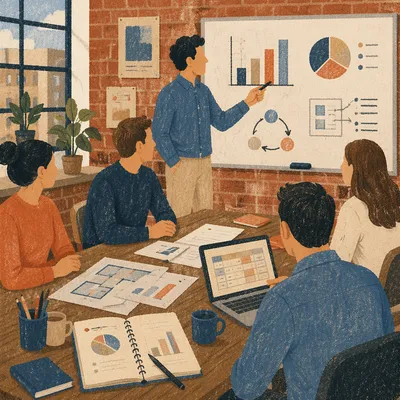 Business Planning Notebook on Creative Office Table