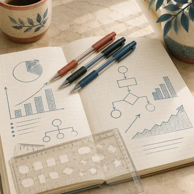 Business Planning Notebook with Charts