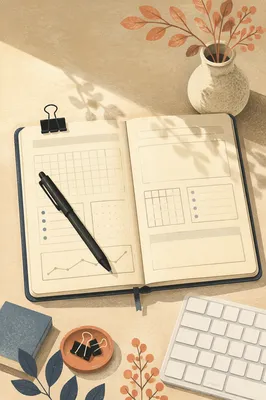 Business Planning Notebook with Morning Shadows