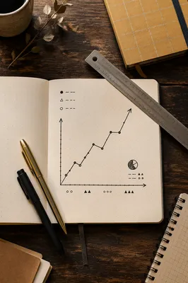Business Plan Notebook on Rustic Desk