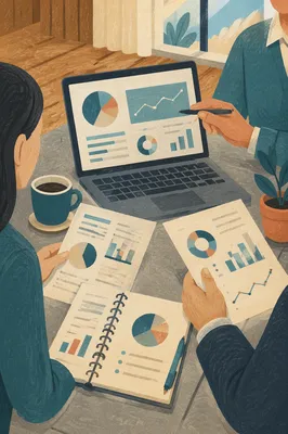 Business Planning Notebook with Financial Charts