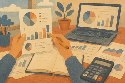 Business Planning Notebook With Financial Charts