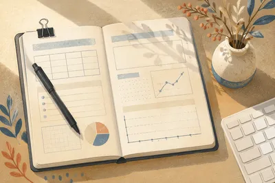 Business Planning Notebook in Morning Light