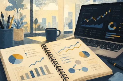 Business Plan Notebook with Financial Charts