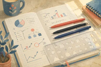 Business Planning Notebook With Charts