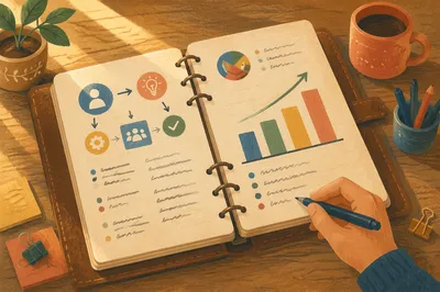 Hand Drawn Business Planner with Growth Charts