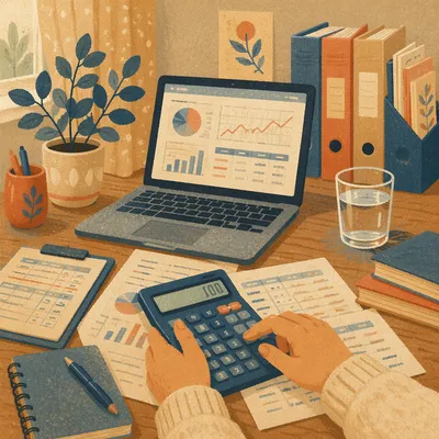 Small Business Accounting Desk Close Up