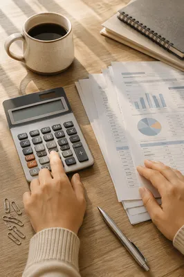 Calculator and Financial Documents Close-Up