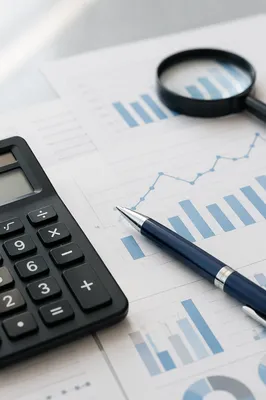 Calculator on Financial Documents Close-Up