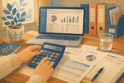 Small Business Accounting Desk Close Up