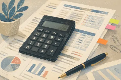 Calculator and Financial Documents Close-Up