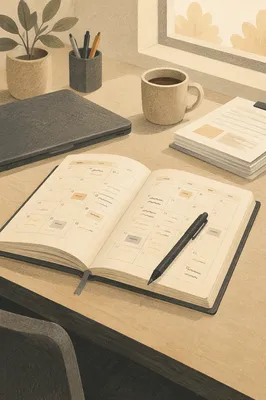 Open Calendar Planner on Executive Desk