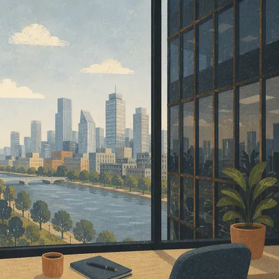 High Floor Office Window City View