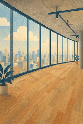 Quiet High-Rise Office City View