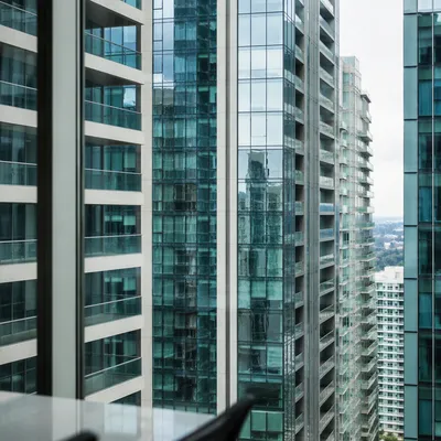 High Floor Office View of Glass Towers